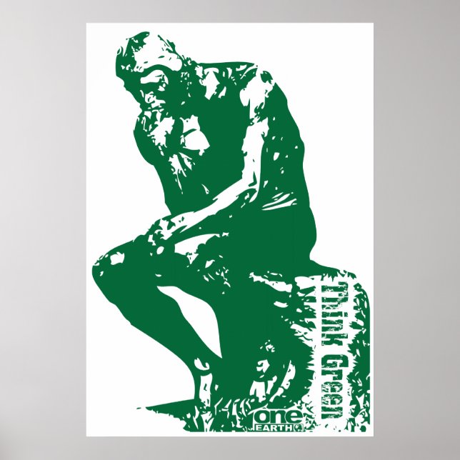 Grönt Thinker Poster (Framsidan)