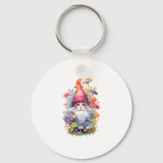 Grönt Thumb Cute Garden Gnome - Fairytale Art Nyckelring