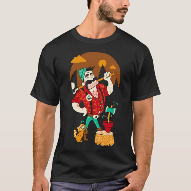 Grönt Thumberjack T Shirt (Framsida)