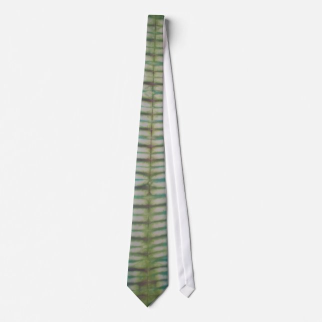 Grönt Tie Dye Necktie Slips (Framsida)