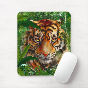 Grönt Tiger Mousepad Nature Jungle Tiger Musmatta