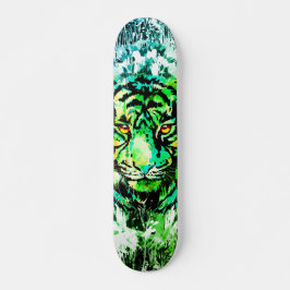 Grönt Tiger Skateboard - Grönt Tiger Teckning