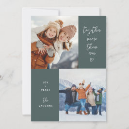 Grönt tillsammans mer än någonsin med 2-foto-Helgd Julkort