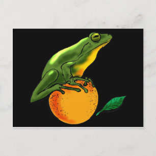 Grönt Toad och Orange Vykort