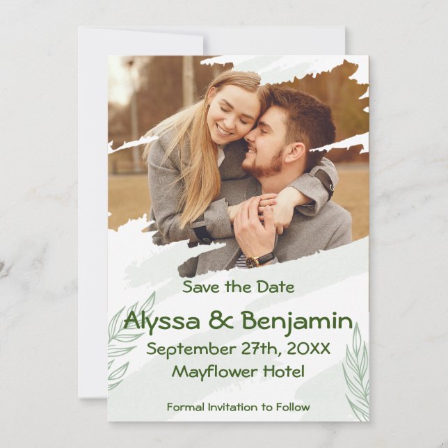 Grönt Torn Photo Spara Datumet (Framsida)