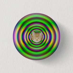 Grönt Torus Tunnel Pinback Button + cat Knapp