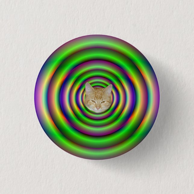 Grönt Torus Tunnel Pinback Button + cat Knapp (Framsida)