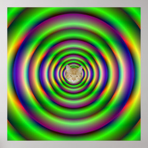 Grönt Torus-tunneln Poster + katt