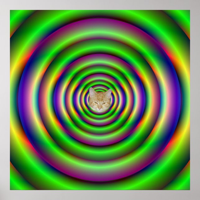 Grönt Torus-tunneln Poster + katt (Framsidan)