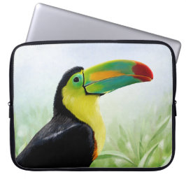 Grönt Toucan (färgfull Tropical Bird Black Gult ) Laptop Fodral