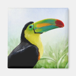 Grönt Toucan (färgfull Tropical Bird Black Gult ) Magnet
