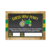 Grönt Tractor Baby Shower anger hur många spelkort