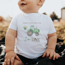 Grönt Tractor Birthday T-Shirt