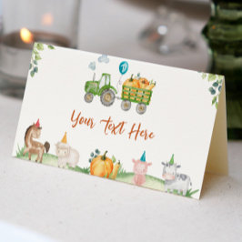 Grönt Tractor Boskap Birday Place Card Placeringskort