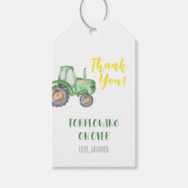 Grönt Tractor Farm Birthday Gift Märkre Presentetikett