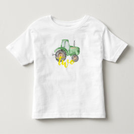 Grönt Tractor Farm Birthday T-Shirt