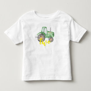 Grönt Tractor Farm Birthday T-Shirt