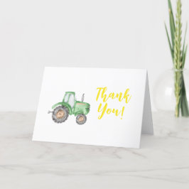 Grönt Tractor Farm Birthday Tack you Card Kort