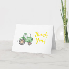 Grönt Tractor Farm Birthday Tack you Card Kort
