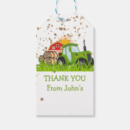 Grönt Tractor | Födelsedagsfest av grupptema - dek Presentetikett