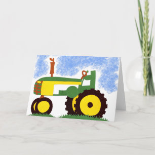 Grönt Tractor Greeting Card Kort
