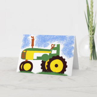 Grönt Tractor Greeting Card Kort