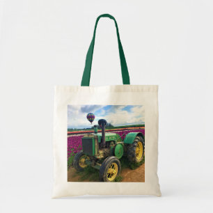 Grönt Tractor in Tulip Fält, Oregon Tygkasse