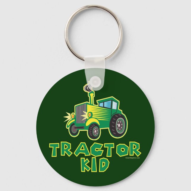 Grönt Tractor Kid Nyckelring (Framsida)