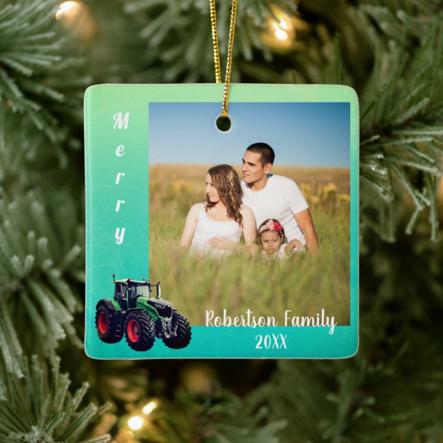 Grönt Tractor Metall Ornament (Träd)