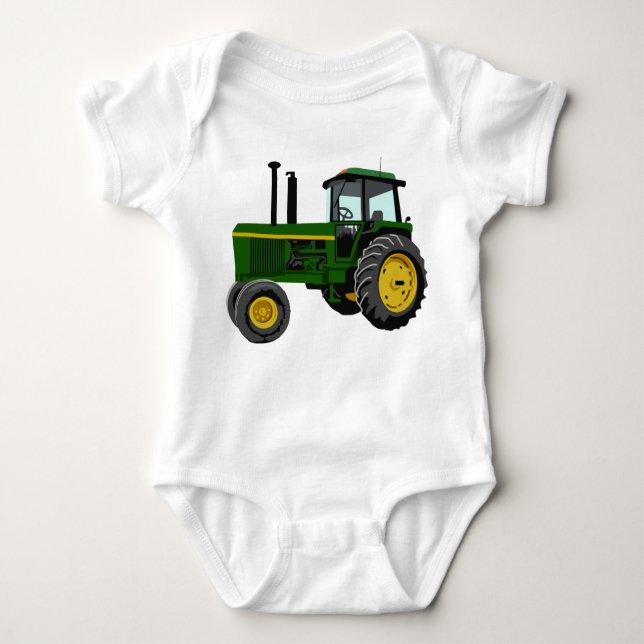Grönt Tractor T Shirt (Framsida)