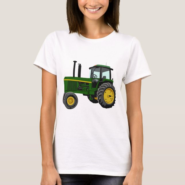 Grönt Tractor T Shirt (Framsida)