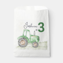 Grönt Tractor Temaparty favor Papper Bags.
