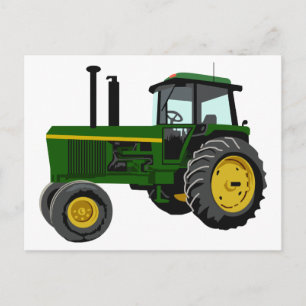 Grönt Tractor Vykort