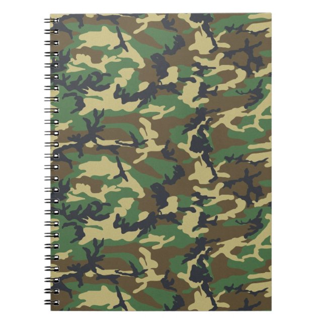 Grönt Träd Bark Camo Gift för Pappa Anteckningsbok (Framsidan)