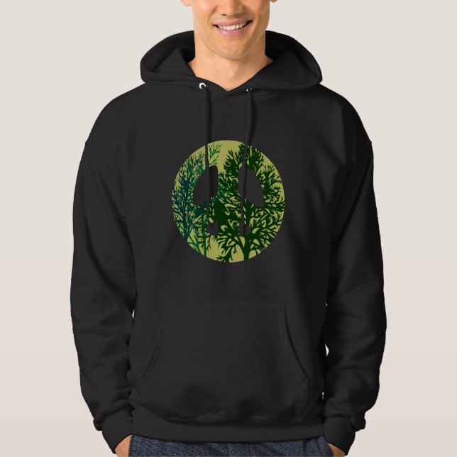 Grönt Träd Earth Fredstecken T-shirt Hoodie (Framsida)