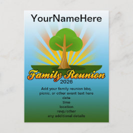 Grönt Träd Family Reunion Logotyp Vykort