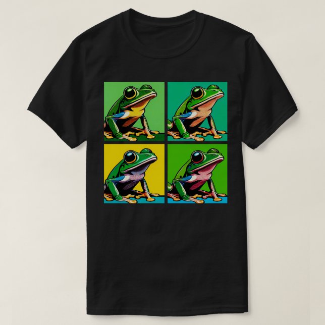 Grönt Träd Frog Art Coola Frog T Shirt (Design framsida)