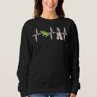 Grönt Träd Frog Bearded Collie Heartslag Hund T Shirt