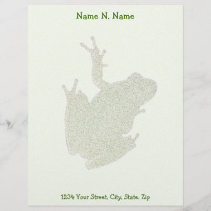 Grönt Träd Frog Letterhead Stationery Brevhuvud