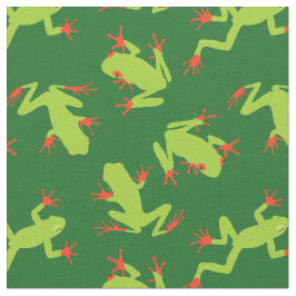 Grönt Träd Frog Patterned Tyg
