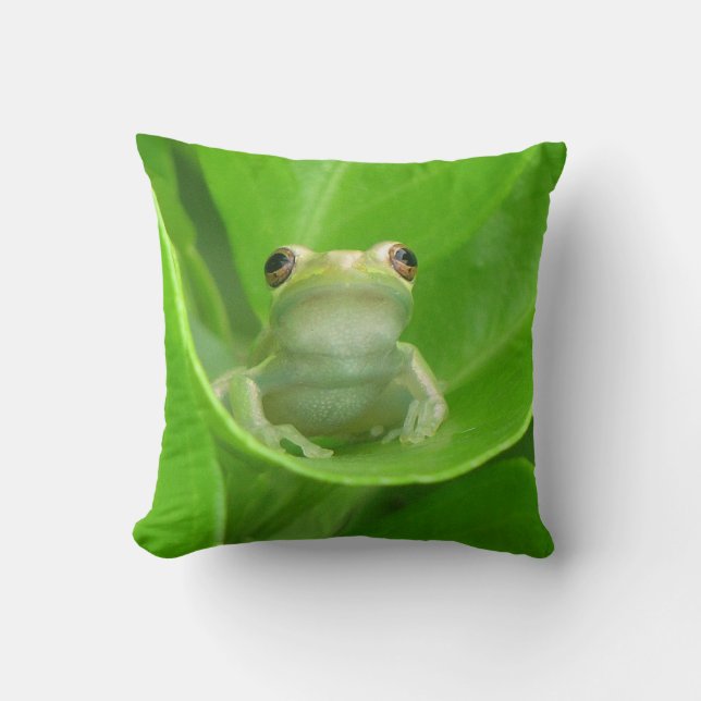 Grönt Träd Frog Pillow Kudde (Framsida)