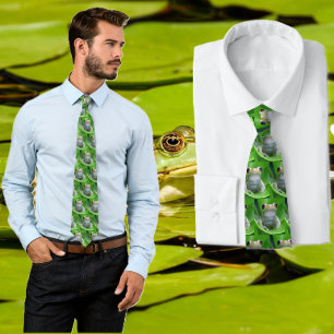 Grönt Träd Frog Tie Slips