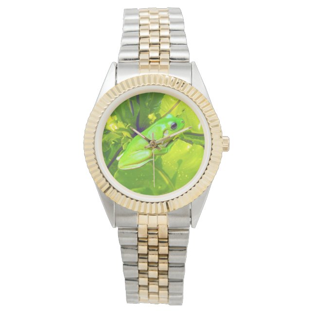 Grönt Träd Frog, Unisex Wristwatch Armbandsur (Framsida)