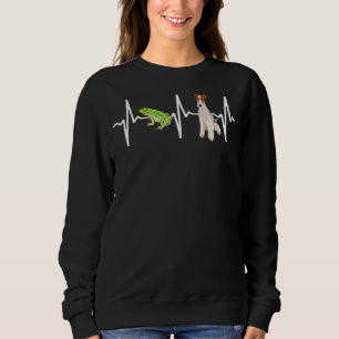 Grönt Träd Frog Wire Fox Terrier Heartslag Hund T Shirt