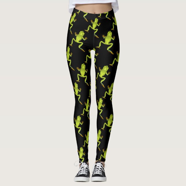 Grönt Träd Frogs Leggings (Framsida)