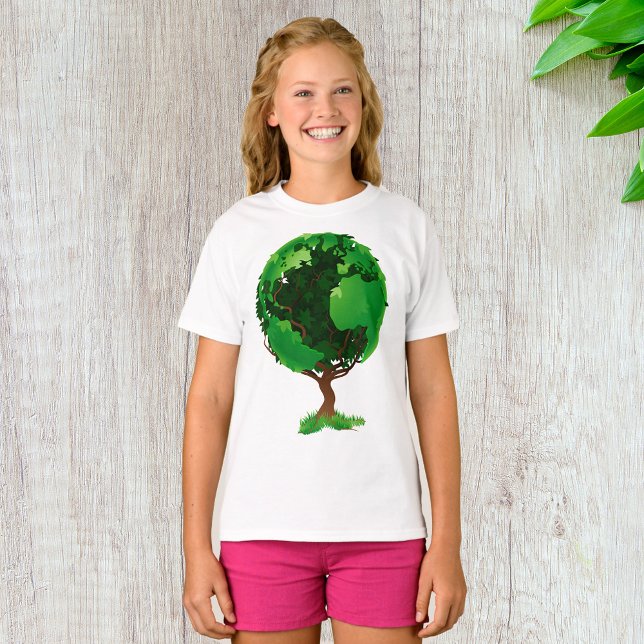 Grönt Träd Globe Girls T-Shirt (Skapare uppladdad)