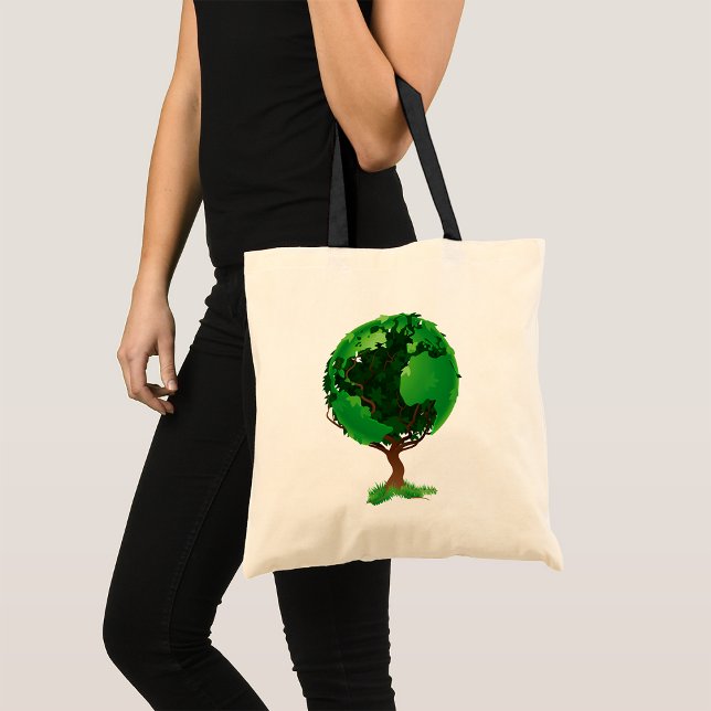 Grönt Träd Globe Tote Bag Tygkasse (Skapare uppladdad)