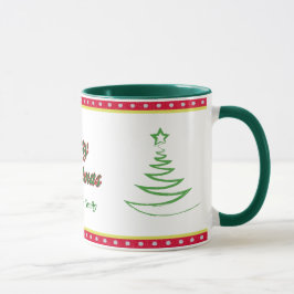 Grönt Träd God jul-familjen Mugg