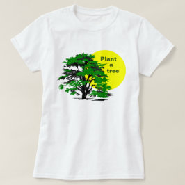 Grönt Träd & Gult Sol, Plant a Träd T Shirt