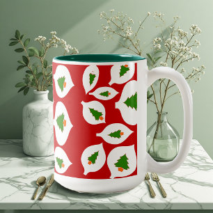 Grönt Träd jul Ornament Red Mugg